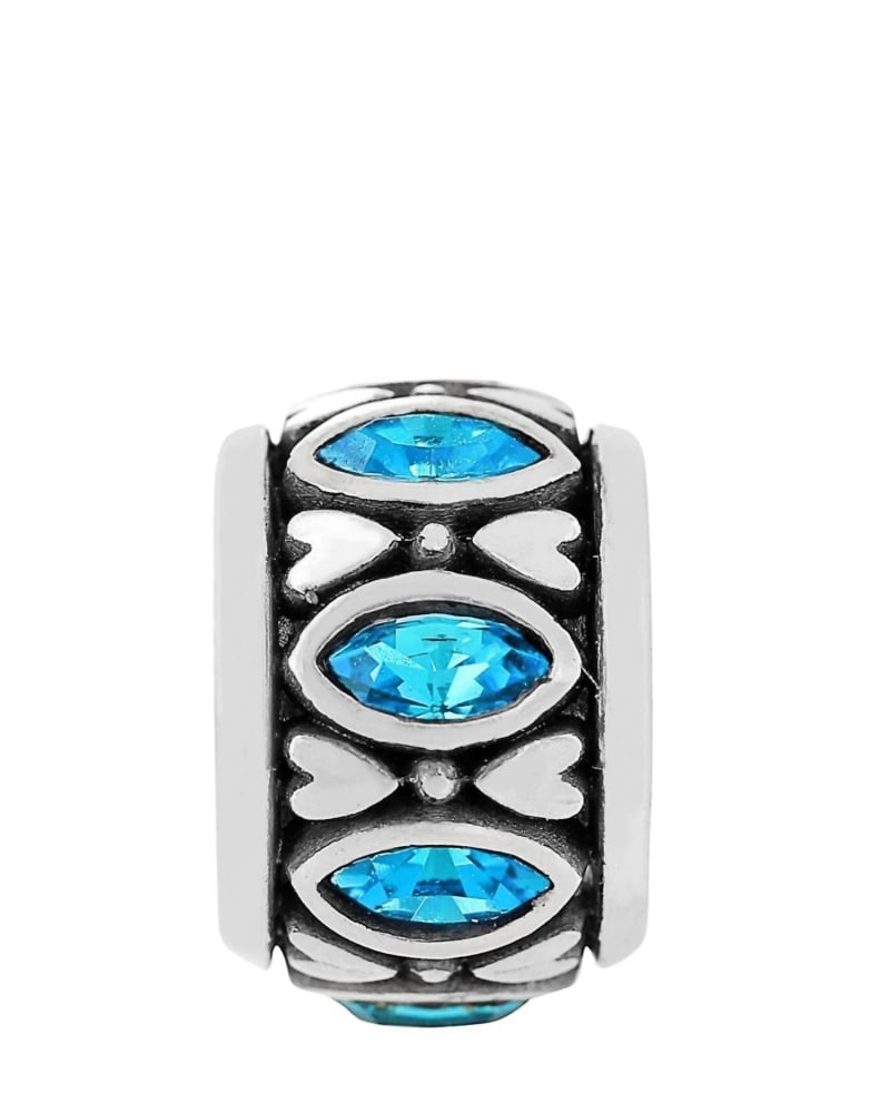 Front of a size O/S Marquesa Spacer in Aquamarine in Aquamarine by Brighton. | dia_product_style_image_id:329439